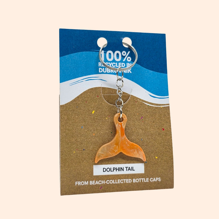 Dolphin Tail Keychain - Coral Blaze