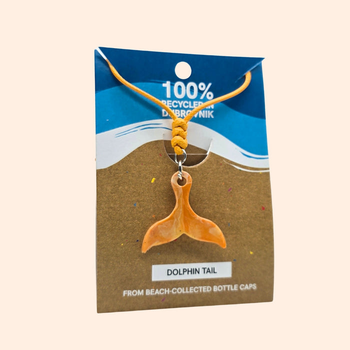 Dolphin Tail Necklace - Coral Blaze