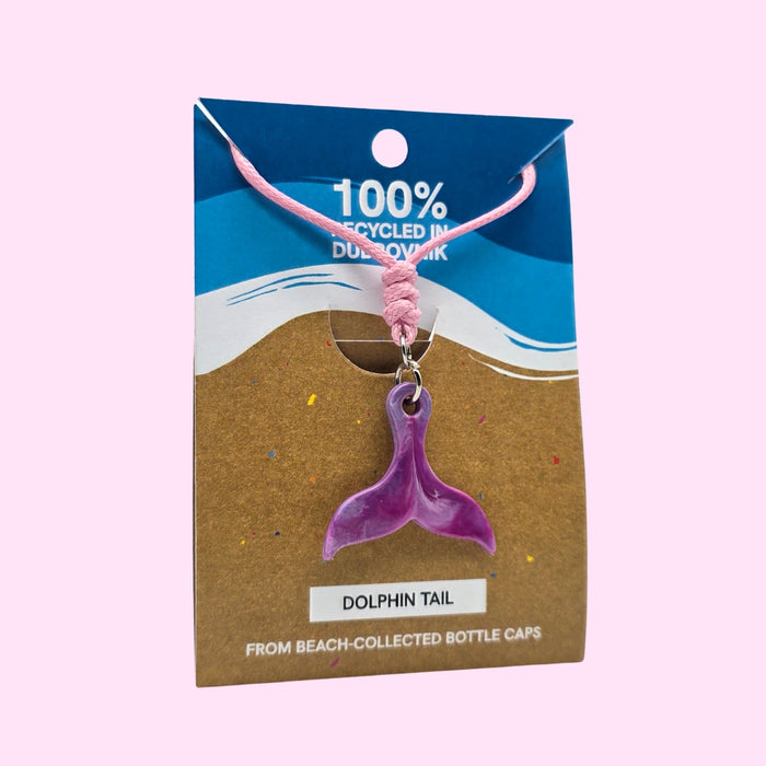 Dolphin Tail Necklace - Pink Shell