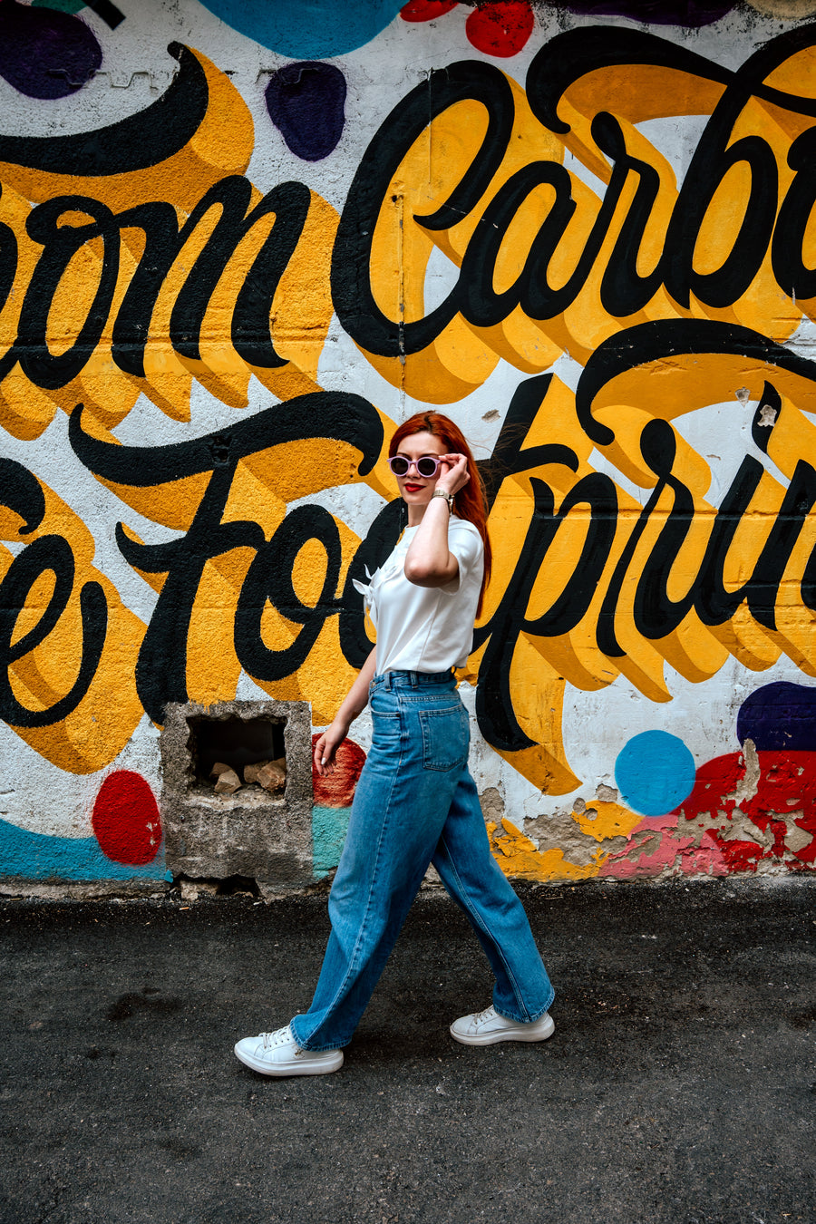 Person wearing Floaties recycled sunglasses