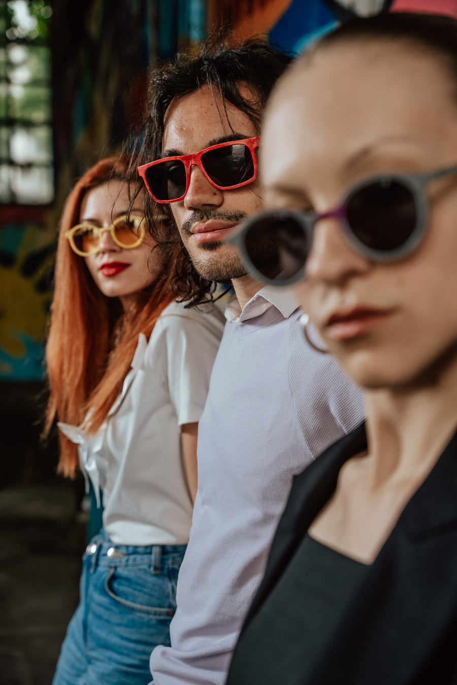 Person wearing Floaties recycled sunglasses