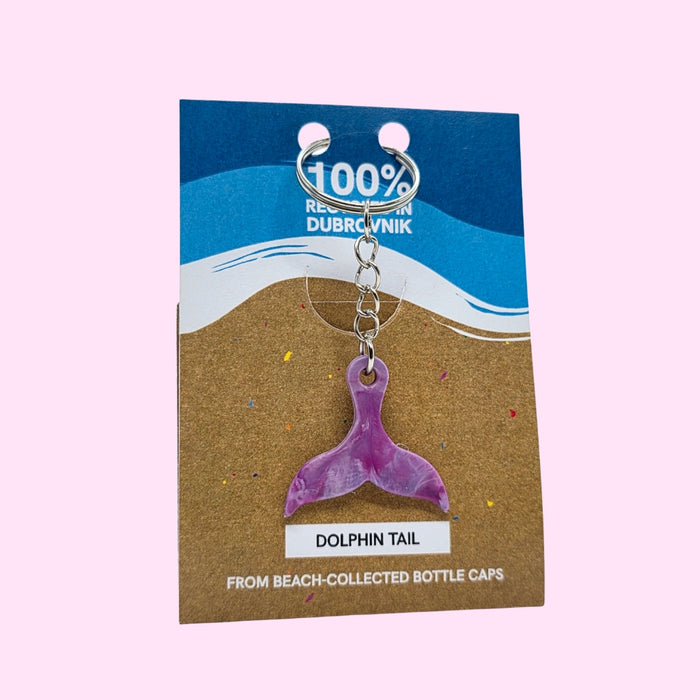 Dolphin Tail Keychain - Pink Shell