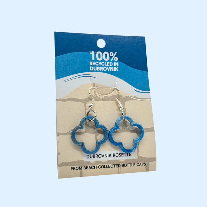 Dubrovnik Rosette Earrings - Blue Lagoon / 2.5 × 2.5 cm