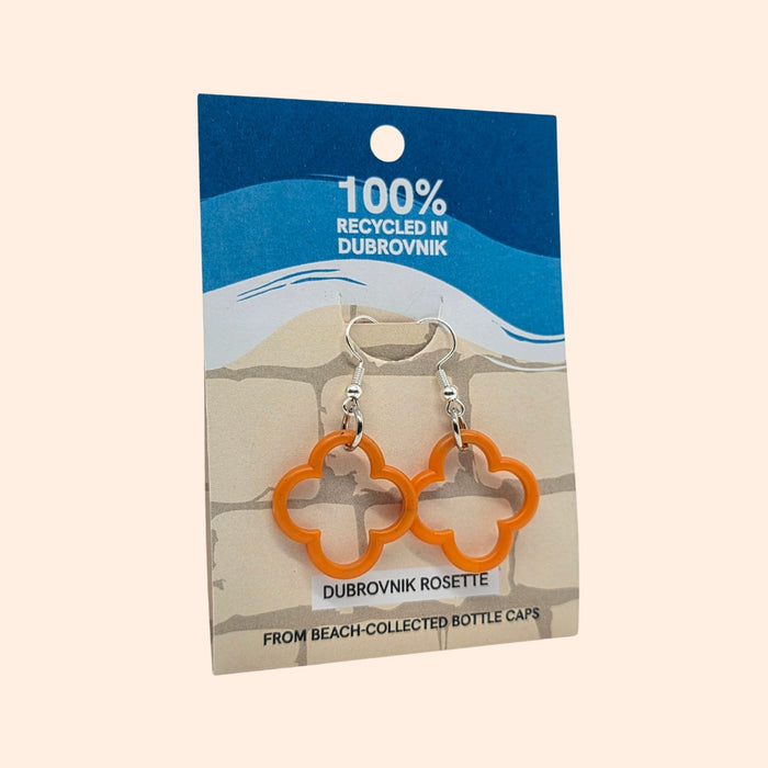 Dubrovnik Rosette Earrings - Coral Blaze / 2.5 × 2.5 cm