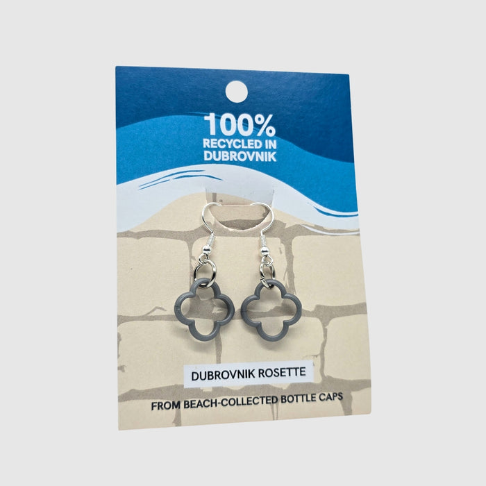 Dubrovnik Rosette Earrings - Onyx / 1.5 × 1.5 cm