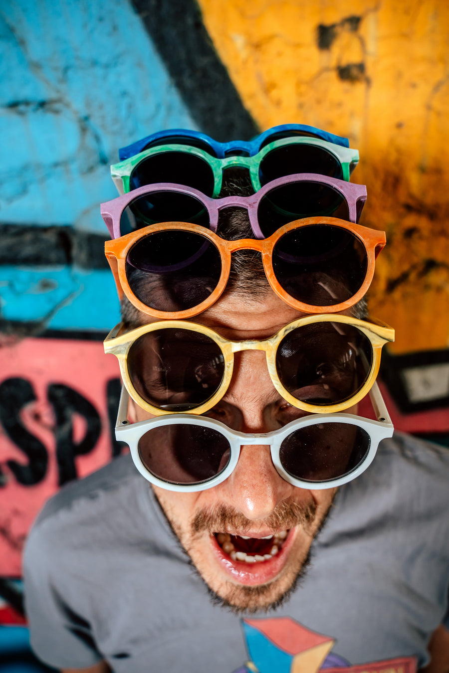 Person wearing Floaties recycled sunglasses